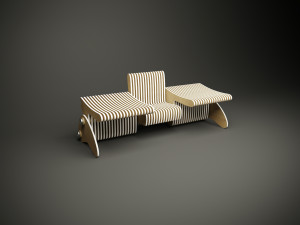 Wood parametric multi function seat bench model for cnc machine Modello 3D