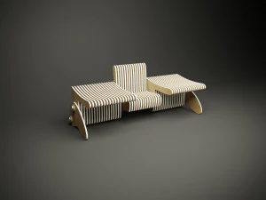 Wood parametric multi function seat bench model for cnc machine 3D Model