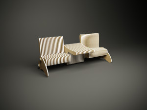Wood parametric multi function seat bench model for cnc machine Modello 3D