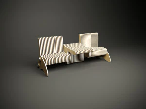 Wood parametric multi function seat bench model for cnc machine 3D Model