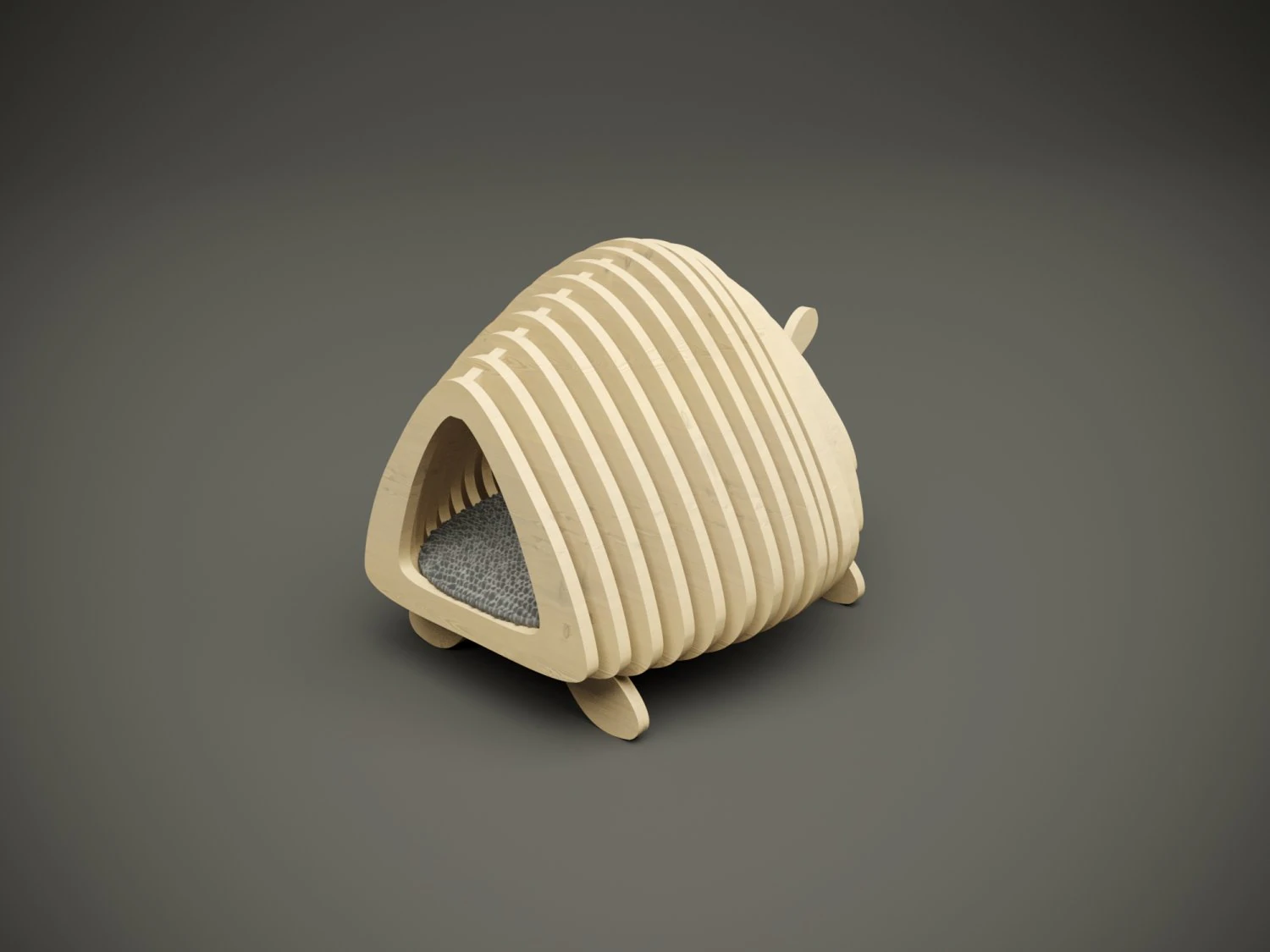 Wood parametric cat house model for cnc machine 3D Model .c4d .max .obj .3ds .fbx .stl .blend 