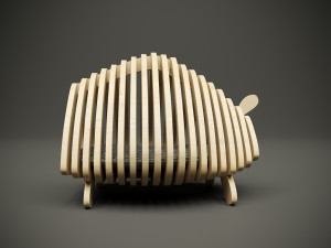 Wood parametric cat house model for cnc machine 3D Model