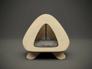 Wood parametric cat house model for cnc machine 3D Model