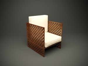 Wood parametric chair model for cnc machine 3D Model