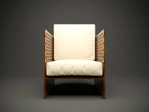 Wood parametric chair model for cnc machine 3D Model