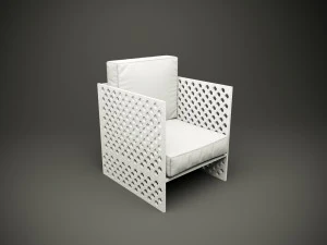 Wood parametric chair model for cnc machine 3D Model