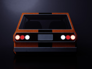 Retro Racing Hatchback Low Poly Model 3D