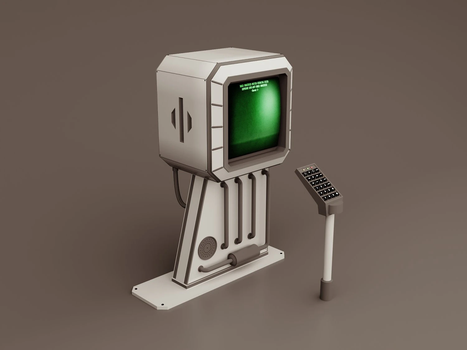 Sci-fi retro control panel project 3 3D Model .c4d .max .obj .3ds .fbx .stl .blend 