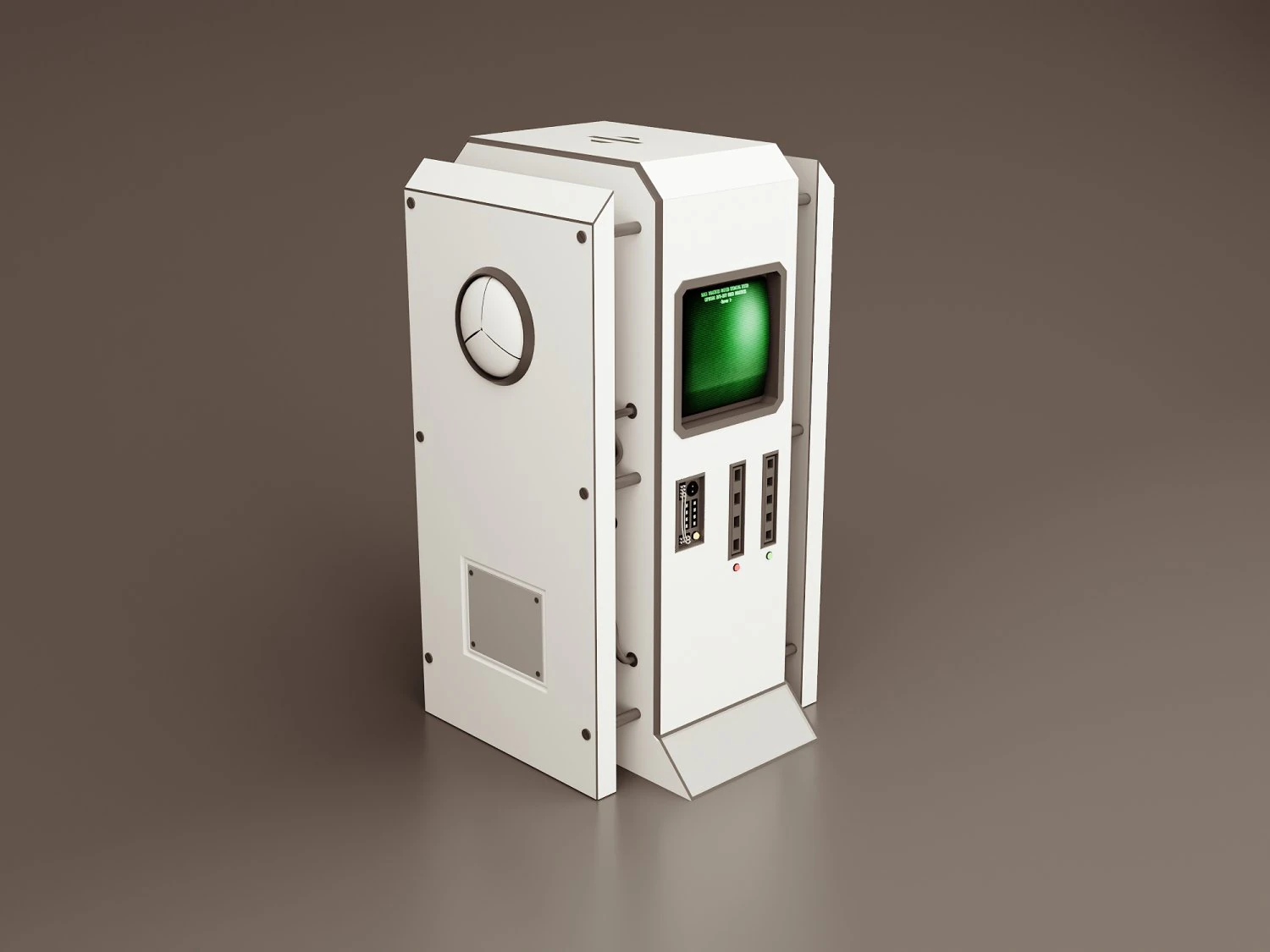 Sci-fi retro control panel project 2 3D Model .c4d .max .obj .3ds .fbx .stl .blend 