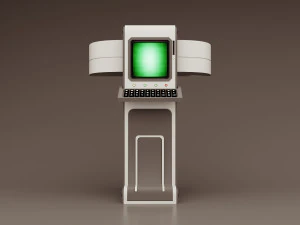 Proyek panel kontrol retro fiksi ilmiah 5 Model 3D