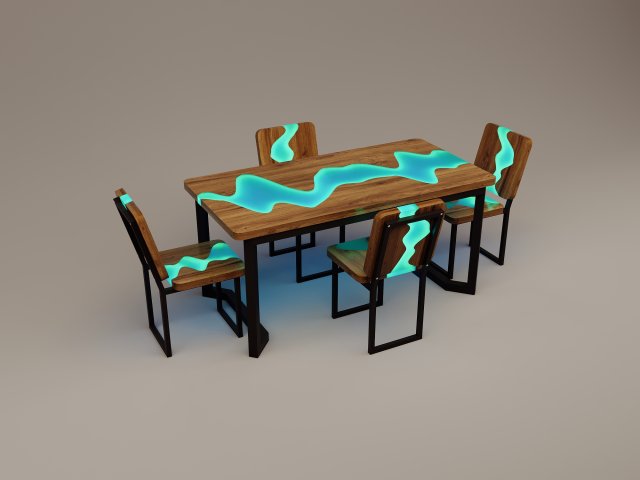 Futuristic sci-fi office slab furniture table chair 3D Model .c4d .max .obj .3ds .fbx .lwo .lw .lws