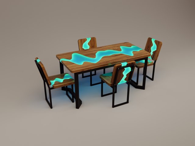 Futuristic sci-fi office slab furniture table chair Model 3D .c4d .max .obj .3ds .fbx .stl .blend 