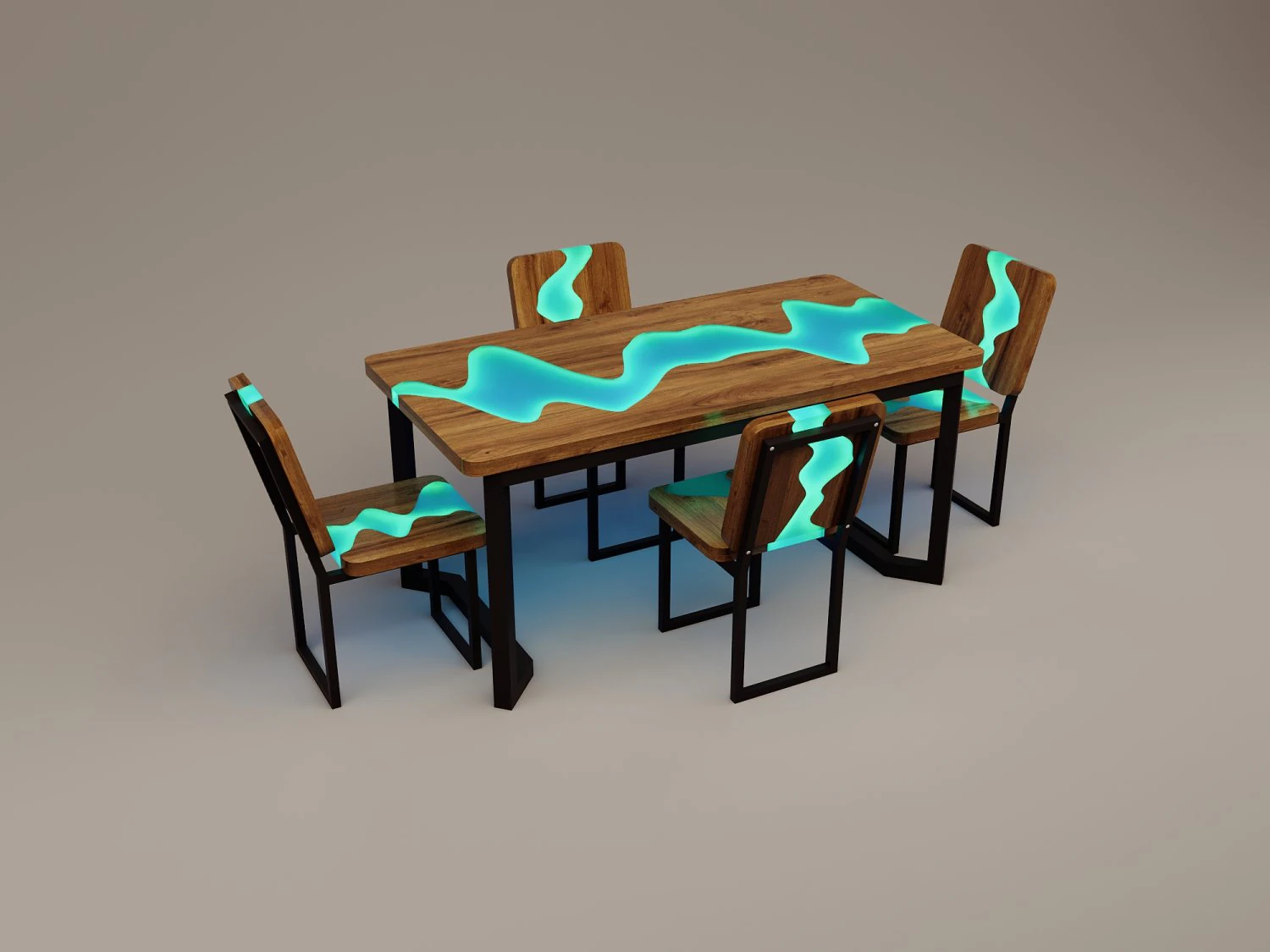 Futuristic sci-fi office slab furniture table chair 3D Model .c4d .max .obj .3ds .fbx .stl .blend 