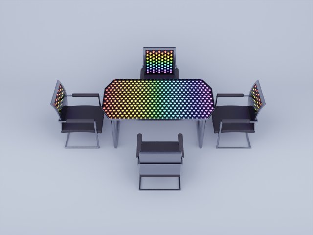 Futuristic sci-fi neon glow office furniture Model 3D .c4d .max .obj .3ds .fbx .stl .blend 