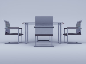 Futuristic sci-fi neon glow office furniture Model 3D