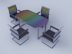 Futuristic sci-fi neon glow office furniture Model 3D