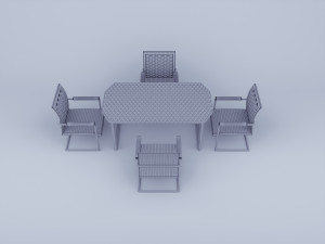 Futuristic sci-fi neon glow office furniture Model 3D