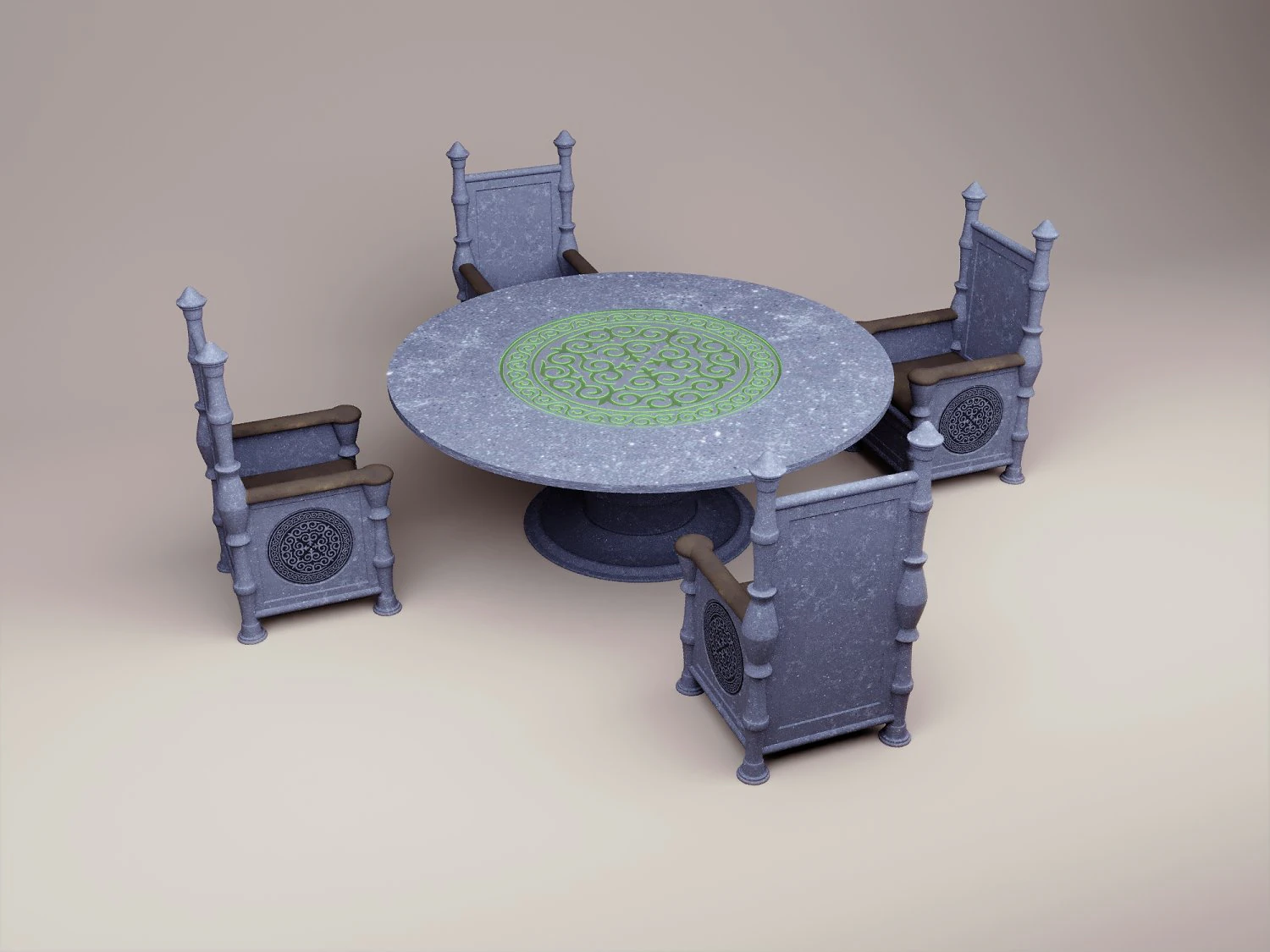 Fantasy sci-fi ancient table 3D Model .c4d .max .obj .3ds .fbx .stl .blend 