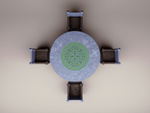 Fantasy sci-fi ancient table Modelo 3D
