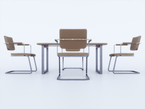 Furniture office table with map 3D Model