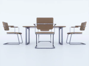 Furniture office table with map 3D Model