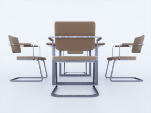 Furniture office table with map 3D Model
