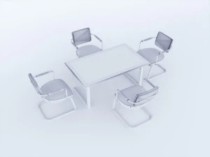 Furniture office table with map 3D Model