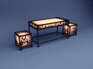 Zestaw mebli anime science-fiction świecących totoro Model 3D