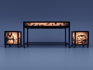 Sci-fi glow totoro anime furniture set 3Dモデル