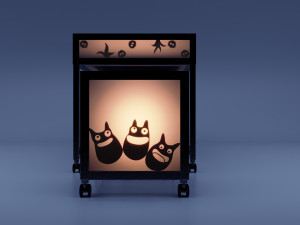 Sci-fi glow totoro anime furniture set 3Dモデル