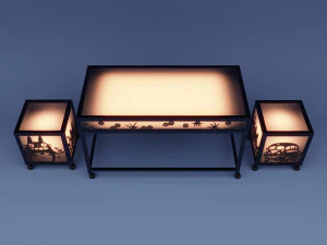 Sci-fi glow totoro anime furniture set 3D Model