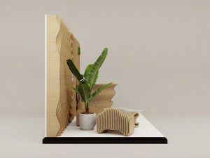 参数化木制家具办公套件-接待处 3D 模型