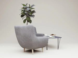 Modern armchair and loft coffee table 3D Model