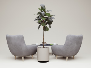 Modern armchair and loft coffee table Model 3D