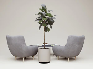 Modern armchair and loft coffee table 3D Model