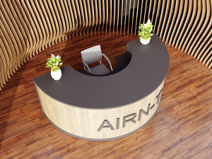 Parametric wood wall for reception Modello 3D