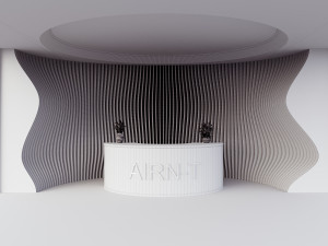 Parametric wood wall for reception Modello 3D