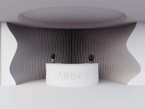 Parametric wood wall for reception 3D Model