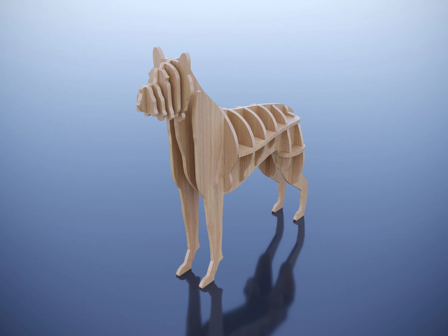 Parametric plywood decor dog 3D Model .c4d .max .obj .3ds .fbx .stl .blend