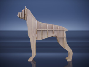 Parametric plywood decor dog Modello 3D