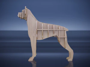Parametric plywood decor dog 3D Model