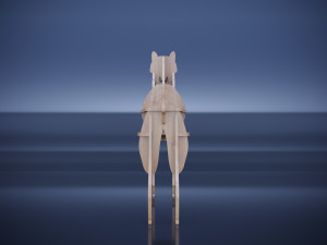 Parametric plywood decor dog Modello 3D