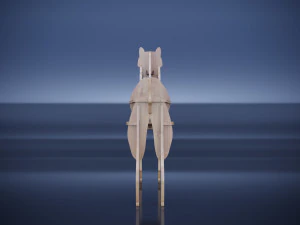 Parametric plywood decor dog 3D Model