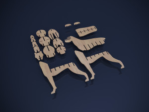 Parametric plywood decor dog Modello 3D