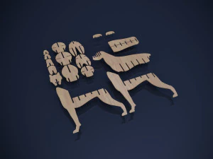 Parametric plywood decor dog 3D Model