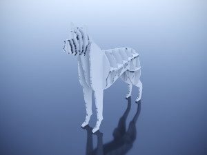Parametric plywood decor dog Modello 3D