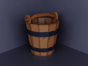 Low poly wood set 3D Model