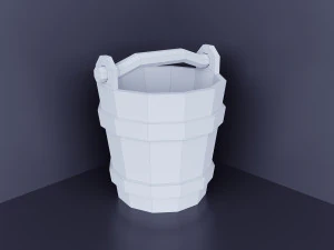 Low poly wood set 3D Model