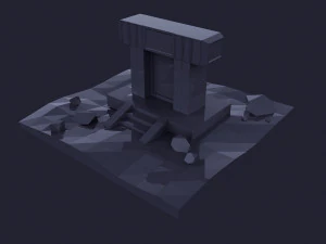 Dark low poly fantasy set model 3D Model