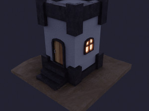 Dark low poly fantasy set model Modèle 3D